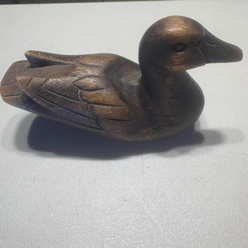 Vintage Hand-Carved Wooden Duck Figurine